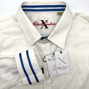 Robert Graham Men's Tailored Fit Long Sleeve White 3XL XXXL Button Shirt NWT